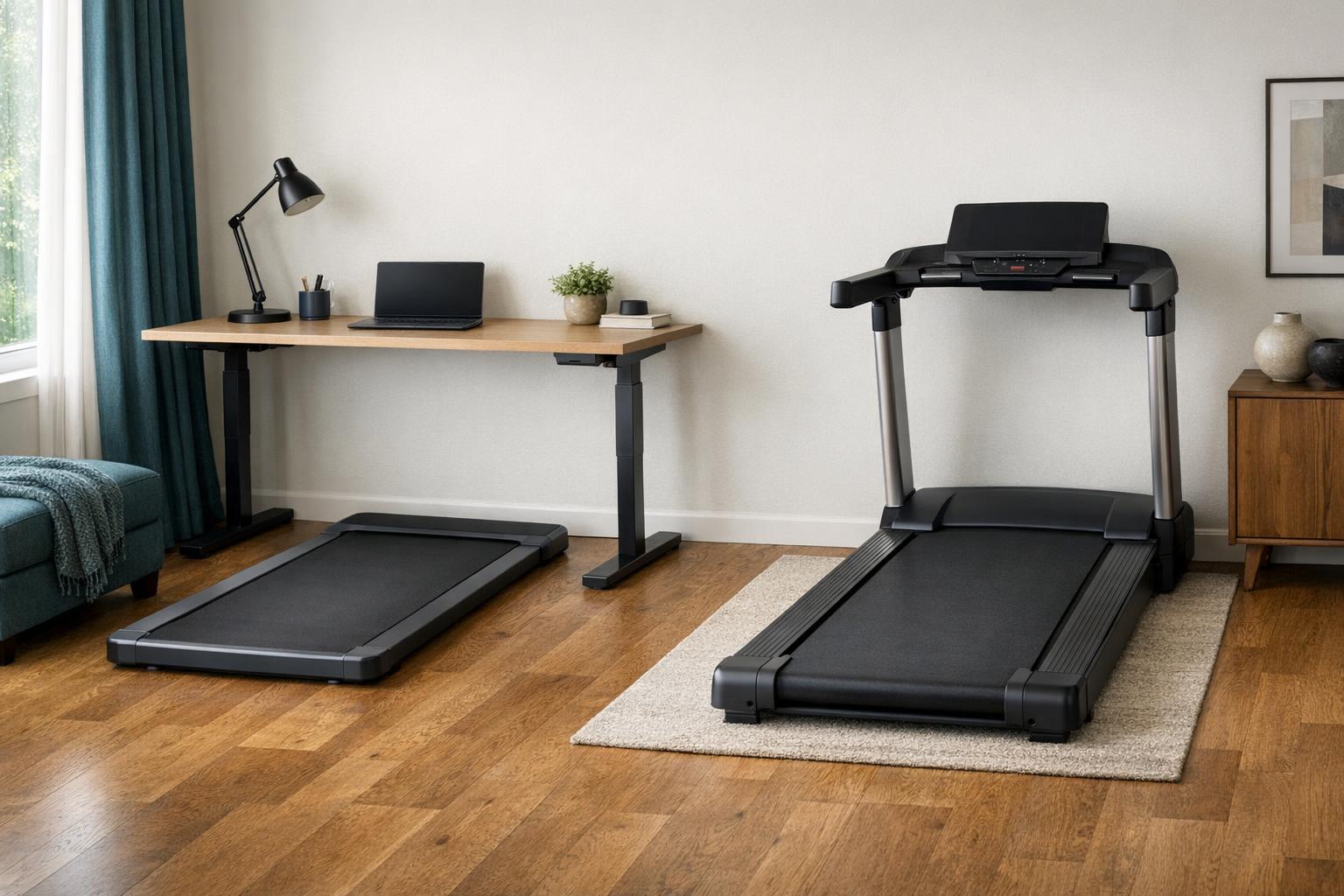 Treadmill vs Walking Pad: What Listings Distinguish AI-generated editorial illustration.